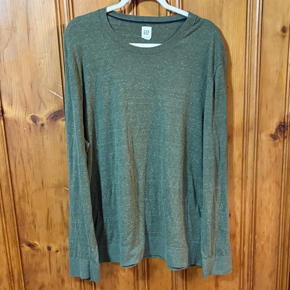 GAP Olive Green Long Sleeve Shirt Lightweight Sweater - Size XXL
